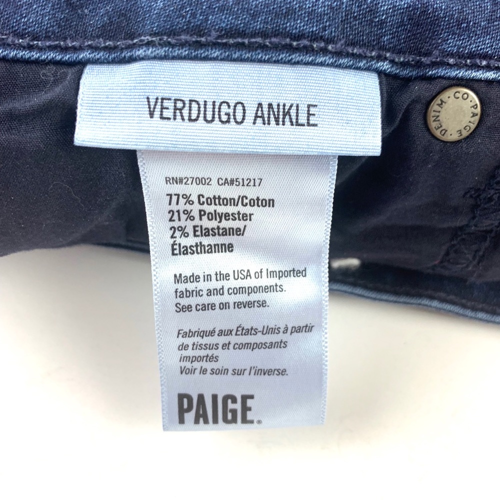 ALL JEANS DISCOUNTED!- PAIGE $179 Verdugo Skinny Ankle Jeans - Picture 7 of 8